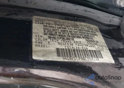 2011 Nissan Versa 1.8S из США, поврежденный, VIN 3N1BC1CP3BL508132